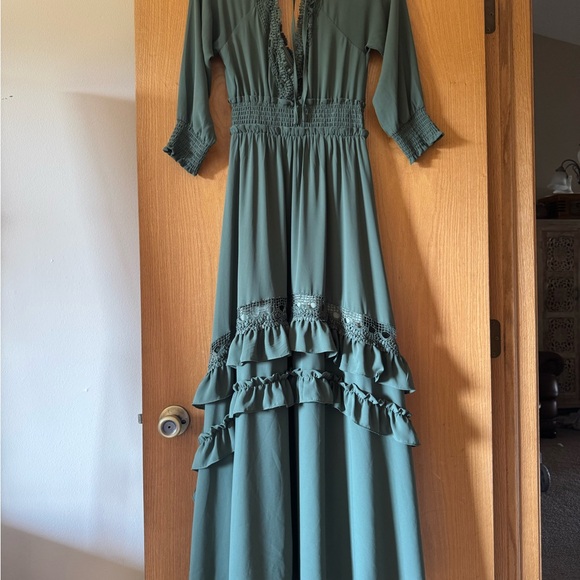 Baltic Born Teal Ruffle Maxi Dress - Picture 7 of 7